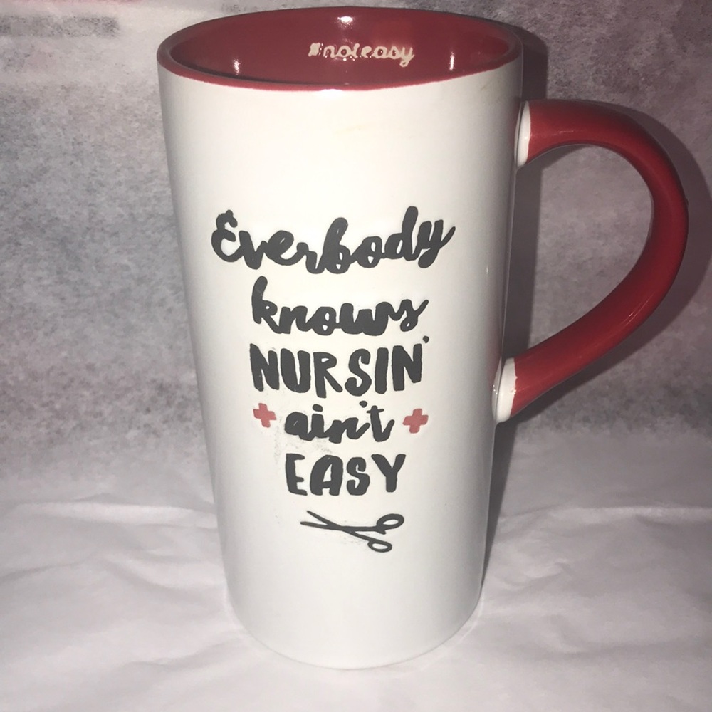 Home Essentials Nurses Perfect Coffee ☕️ Cup 6 inches Tall Red White